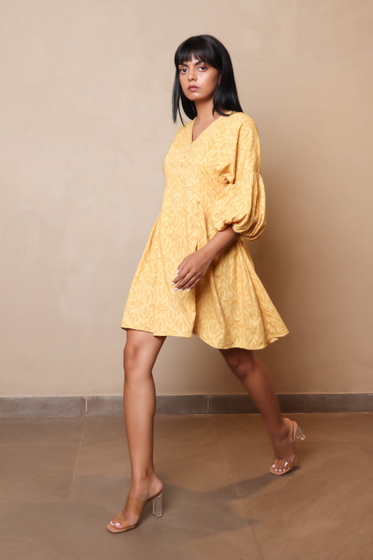 Buttercream Puff Sleeve Signature Mini Dress