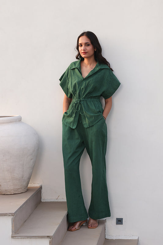 Forest Green Drawstring Utility Co-ord Set – Loungewear & Resort Set