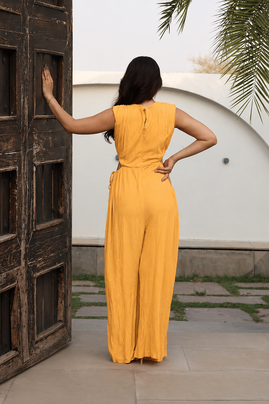 Butter Yellow Cut-Out Jumpsuit