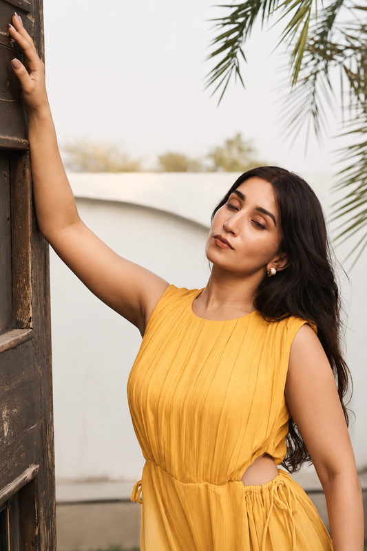 Butter Yellow Cut-Out Jumpsuit