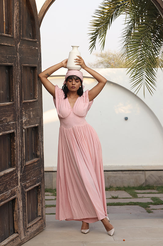 Elegant Two-Tone Ombre Maxi Dress – Sleeveless Collared A-Line Dress with Adjustable Waist Belt