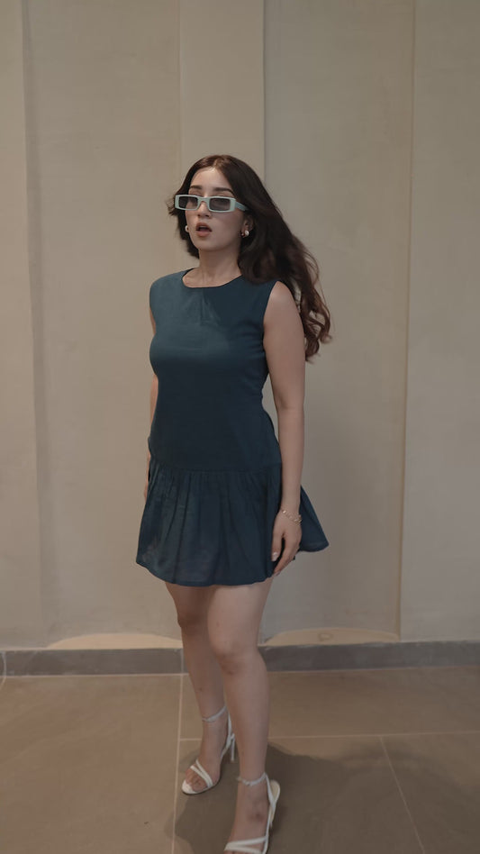 Navy Jewel Mini Dress