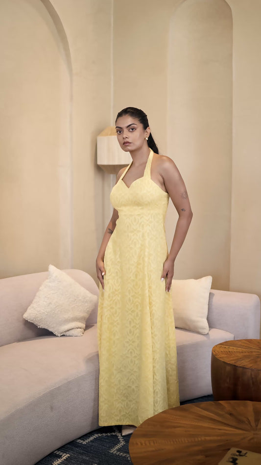 Buttercream Signature Halter Maxi Dress